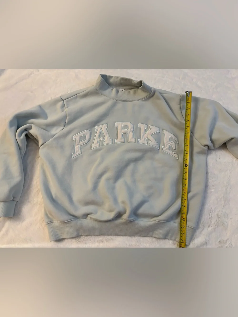 Parke Bridal Varsity Mockneck - Pale Blue + White L/XL - Picture 2 of 9